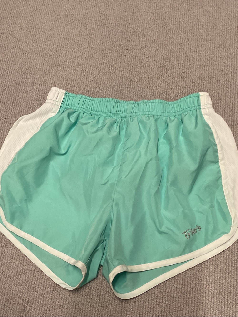 Tyler’s Mint Green Athletic Shorts with White Trim